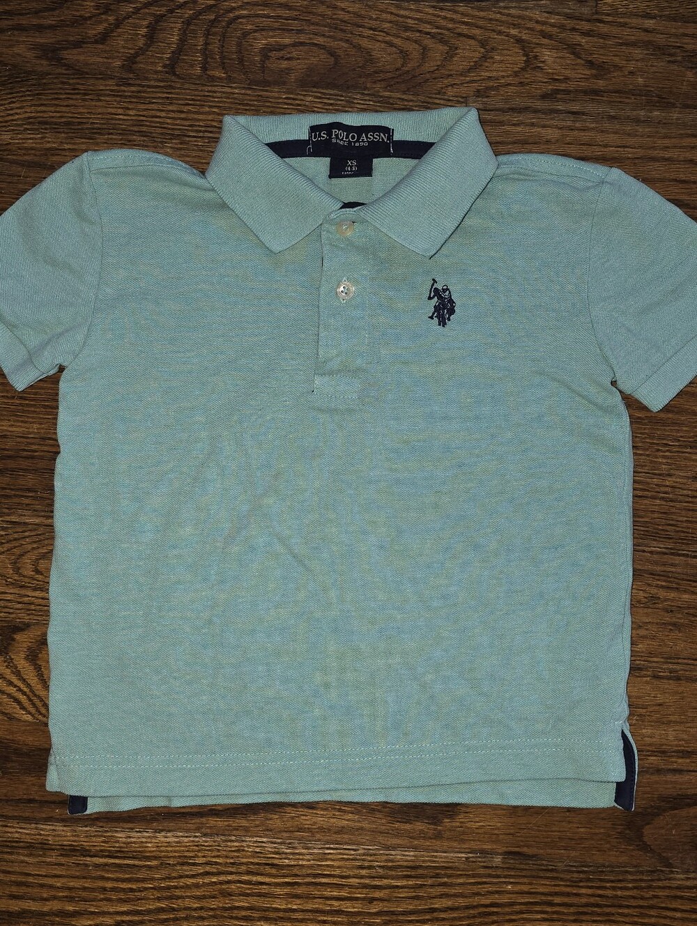 Kids U.S. Polo Assn. Boys' Light Mint Green Polo Shirt with Navy Logo